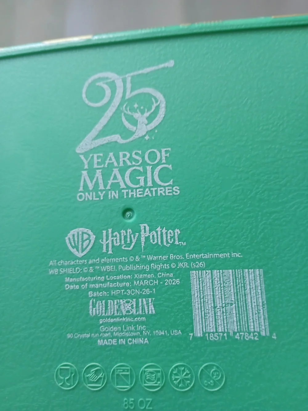 Cinemark Harry Potter 25th Anniversary Gold Sorting Hat Popcorn Bucket In Hand